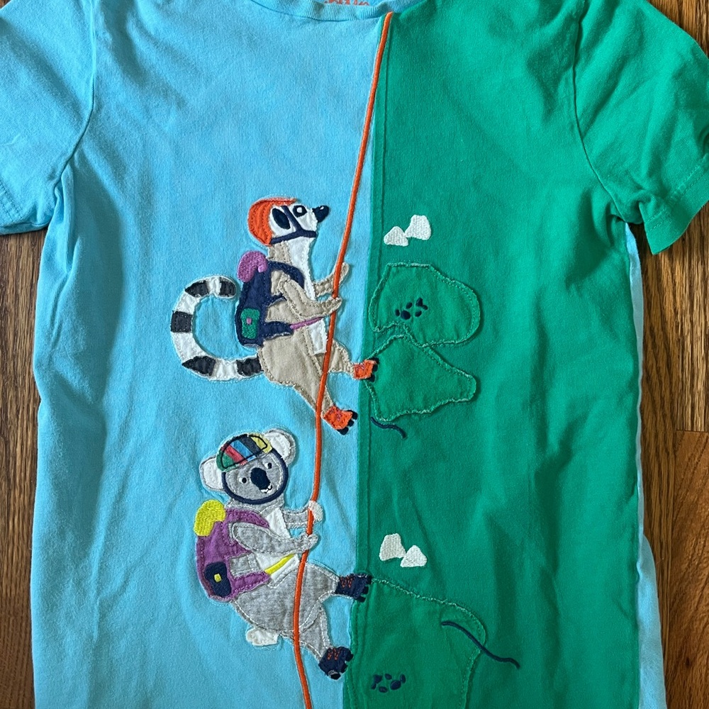 Kids Climbing Adventure Shirt - Blue and Green